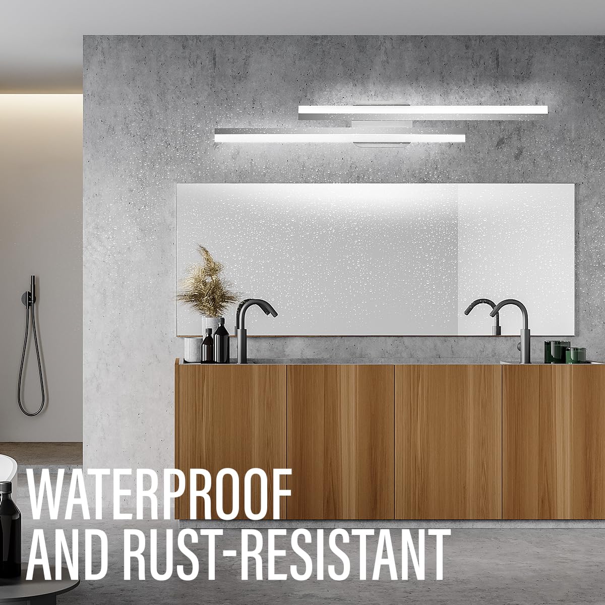 Yarra-Decor 32 Inch LED Bathroom Vanity Light Bar,Vanity Lighting Fixtures for Over Mirror Lighting, Indoor Wall Sconce in Daylight White 6000K-Nickel