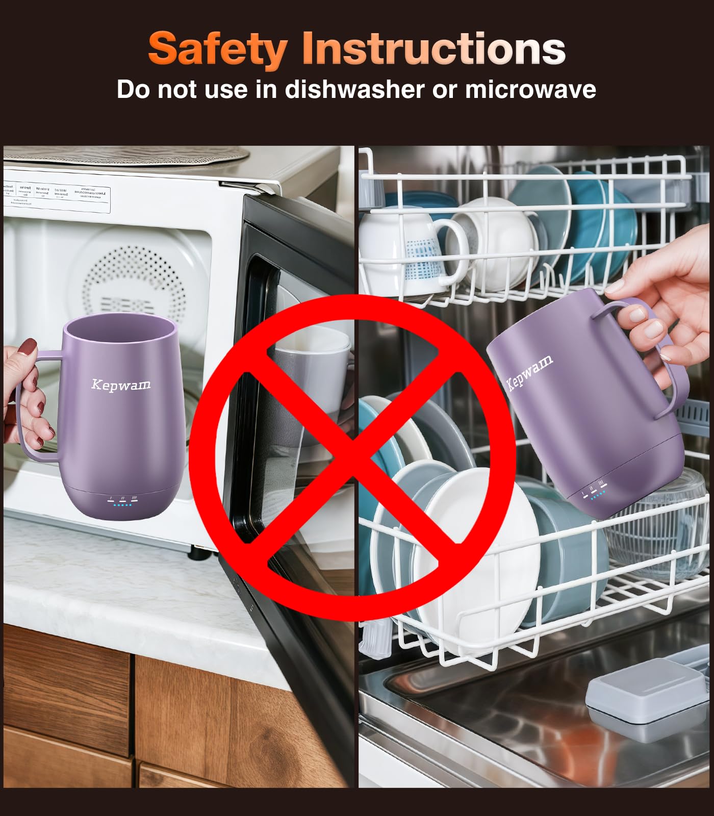 Kepwam Heated Coffee Mug T2-Plus, 20oz Leading Large Capacity Self Heating Mug, Up to 8 Hrs Battery & Hot Up to 149℉, Smart Coffee Mug for Women, Men