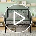 Twin Metal Platform Bed Frame with Headboard - 14 Inch Under Bed Storage - Easy Assembly, No Box Spring Needed - Black - Variation: Twin