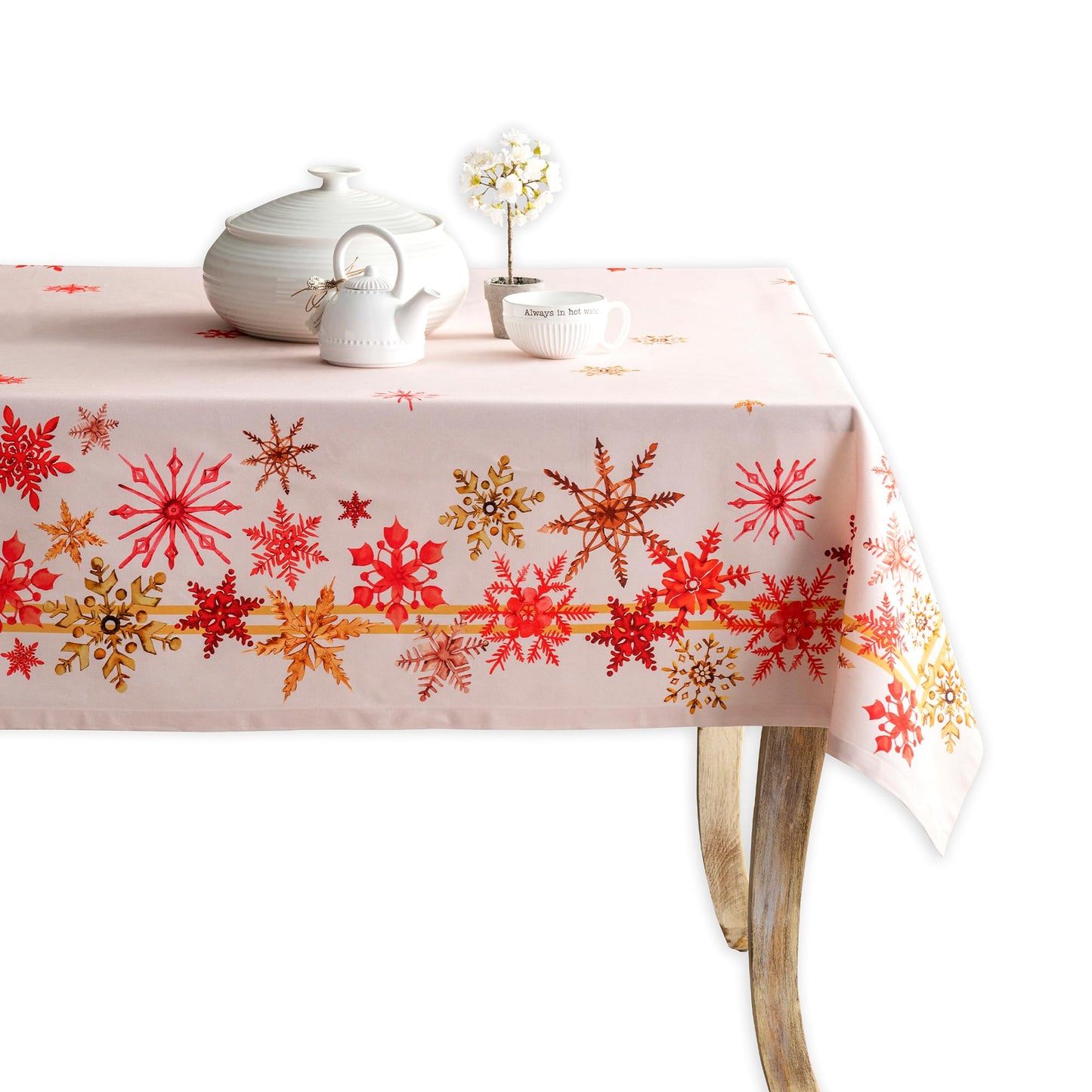 Maison d' Hermine Table Cloth Square Table 100% Cotton 60 x 60 Inches Fall Tablecloth Reusable Everyday Use for Thanksgiving Christmas Decorations Dining Farmhouse Party (Crystal Star)