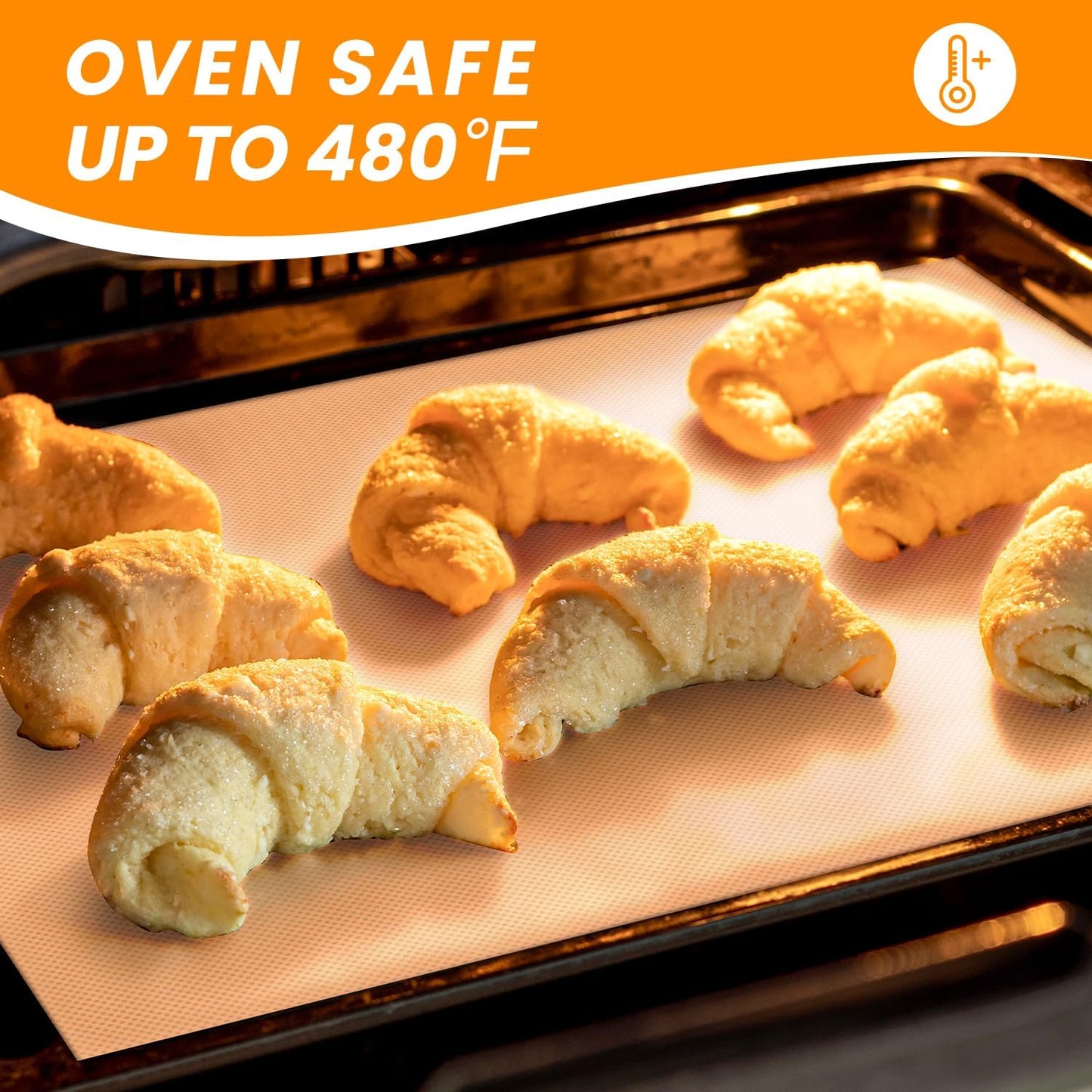 Skiennix Silicone Baking Mat Roll - Heat Resistant Non-Stick Pastry & Dough Rolling Mat | Reusable Countertop Protector