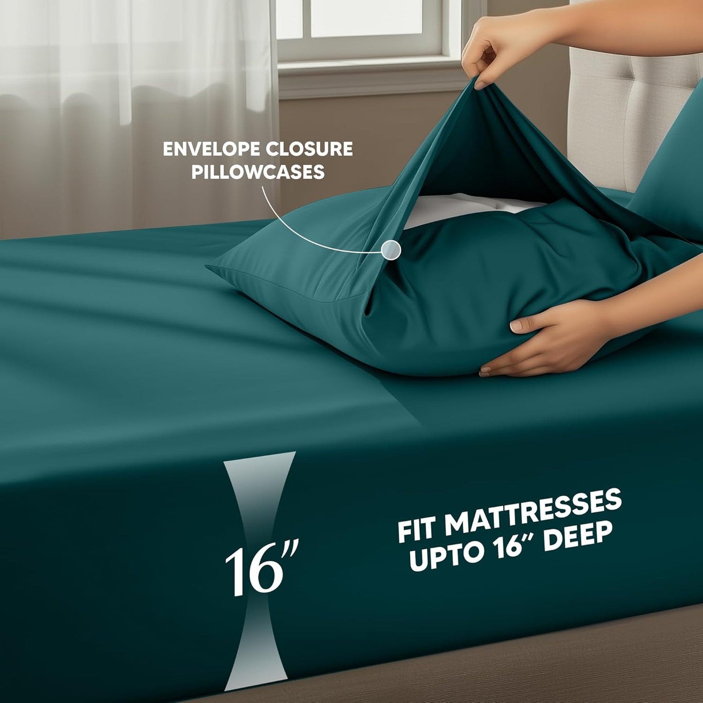 Utopia Bedding King Size Sheet Set - Soft, Breathable Microfiber | 4-Piece in Teal Green