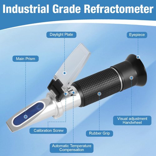 GYE Brix Refractometer with ATC, Dual Scale - Specific Gravity & Brix, Hydrometer in Wine Making and Beer Brewing, Homebrew Kit
