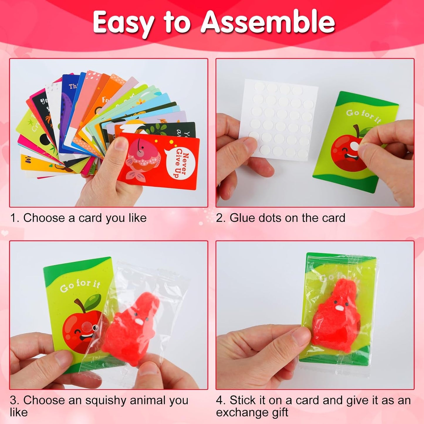 Kawaii Squishy Toys - 28 Pack Mochi Fidget Toys with Cards | Perfect for Goodie Bags & Party Favors