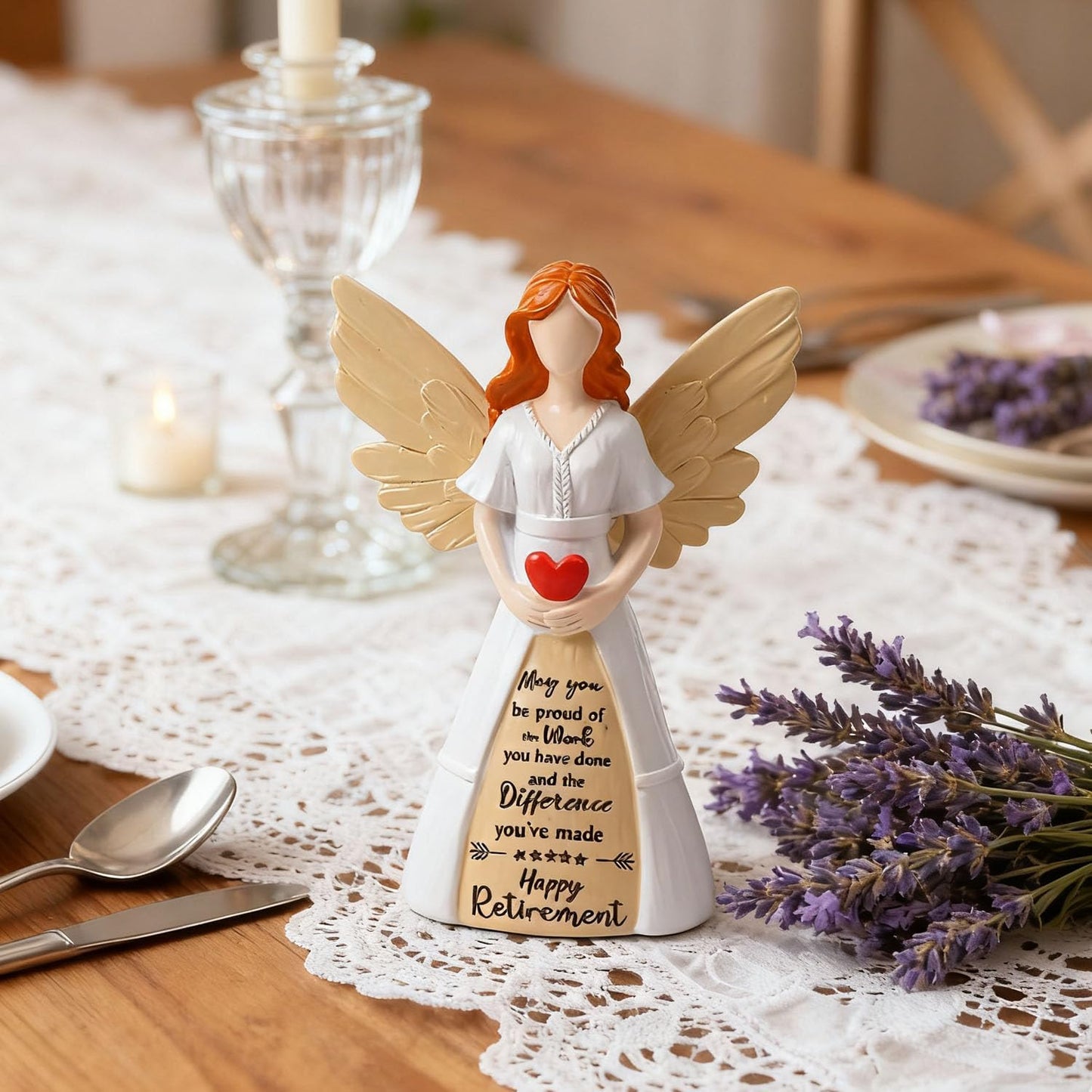Retirement Gift for Women | Handcrafted 8" Retirement Angel Figurine - Perfect for Coworker Celebrations