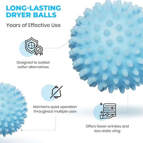 Handy Laundry Reusable Dryer Balls - Natural Fabric Softener Alternative, Reduces Drying Time & Wrinkles (Pack of 4)
