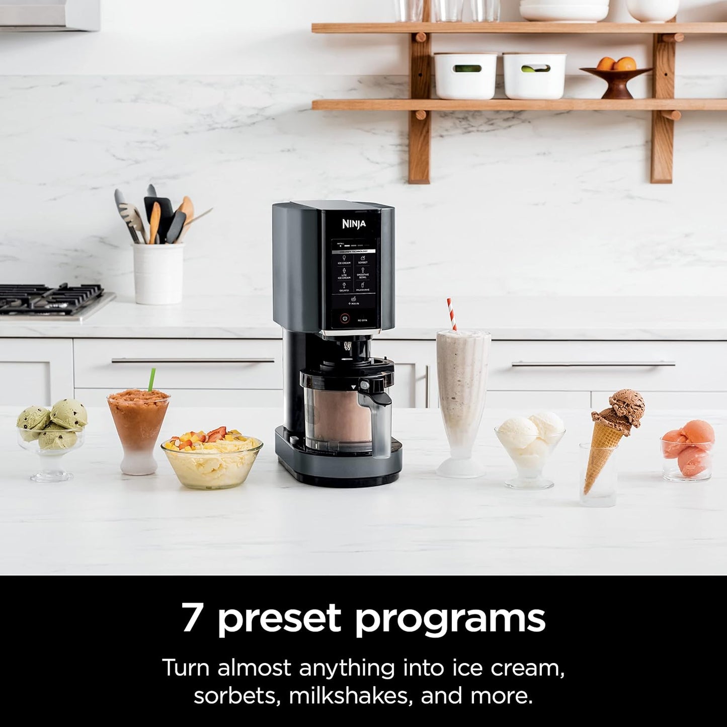 Ninja CREAMi Ice Cream Maker - 7-in-1 Versatile Machine for Ice Cream, Gelato, Sorbet & More | Black | Includes Dishwasher Safe 16 oz. Pint