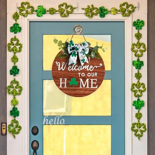 Interchangeable Welcome Home Sign - Rustic Farmhouse Front Door Wreath for All Seasons | Holiday Decor
