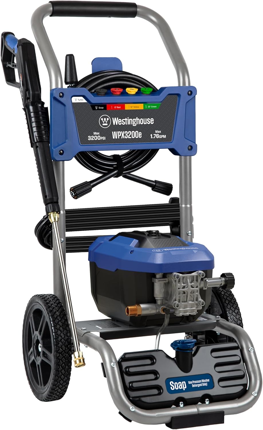Westinghouse WPX3200E Electric Pressure Washer - 3200 Max PSI, Onboard Soap Tank & 5 Nozzle Set
