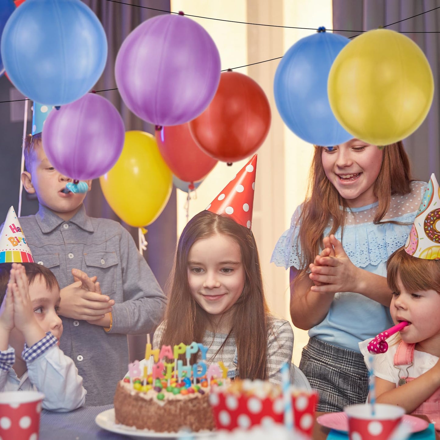 rubfac 25Pcs Punch Balloons, Party Favors for Kids, Thickened Heavy Duty Neon Punching Bouncy Balloon for Birthday Party Goodie Bag Stuffers Exciting Outdoor Play Supply