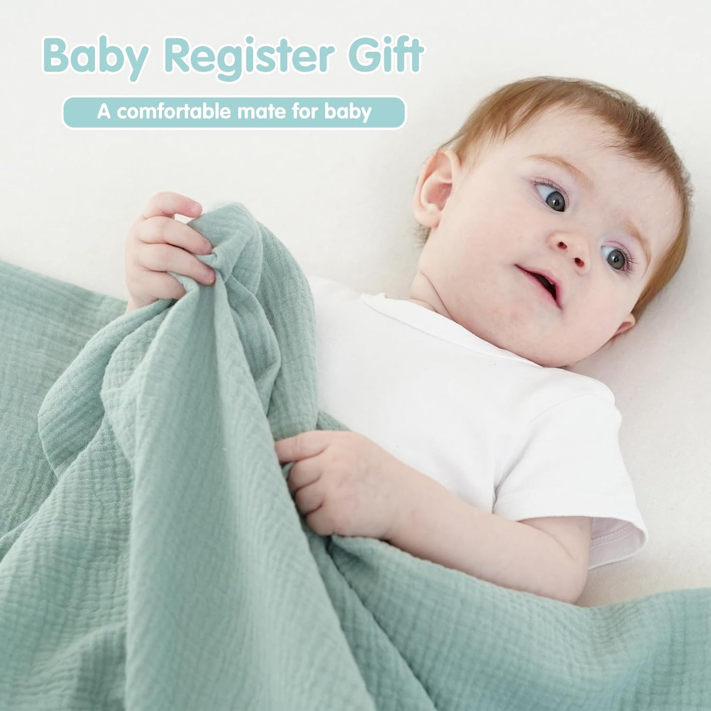Muslin Swaddle Blankets - 100% Cotton Soft & Breathable Newborn Receiving Blankets | 2 Pack, Large 40 x 40 Inches