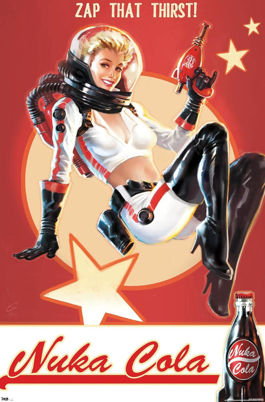 Fallout 4 Nuka Cola Wall Poster - 22.375" x 34" - Retro Gaming Decor