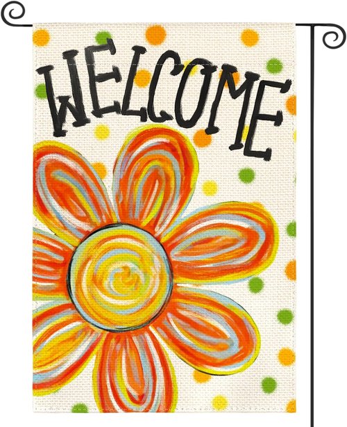 AVOIN Colorlife Summer Floral Garden Flag - Double-Sided 12x18 Inch Outdoor Welcome Flag