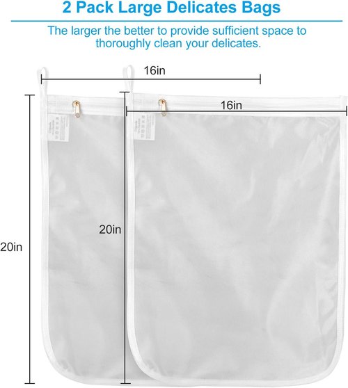 GOGOODA Fine Mesh Laundry Bags - Delicates Wash Bag for Lingerie, Bras & Socks | Hanging Loop Included