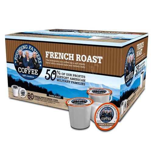Founding Fathers Coffee Single Serve Pods - French Roast for Keurig 2.0 | 80 Count