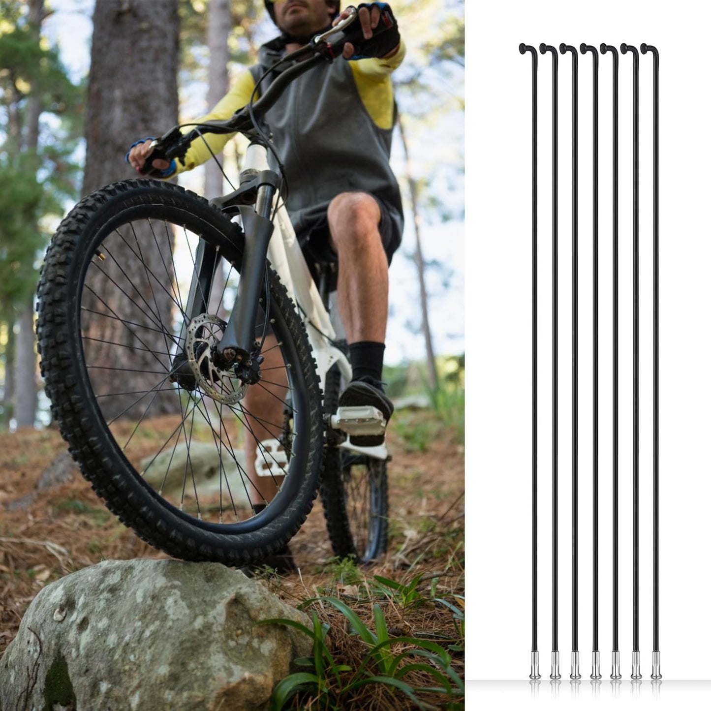 LIOOBO 36Sets Bicycle Spokes Steel Spokes 260mm Spokes for 26 inch Bicycle Rim Bike Spokes and Spokes for Bike Accessories Bike Parts Bike Wheels ebikes Child Road Vehicles Suite