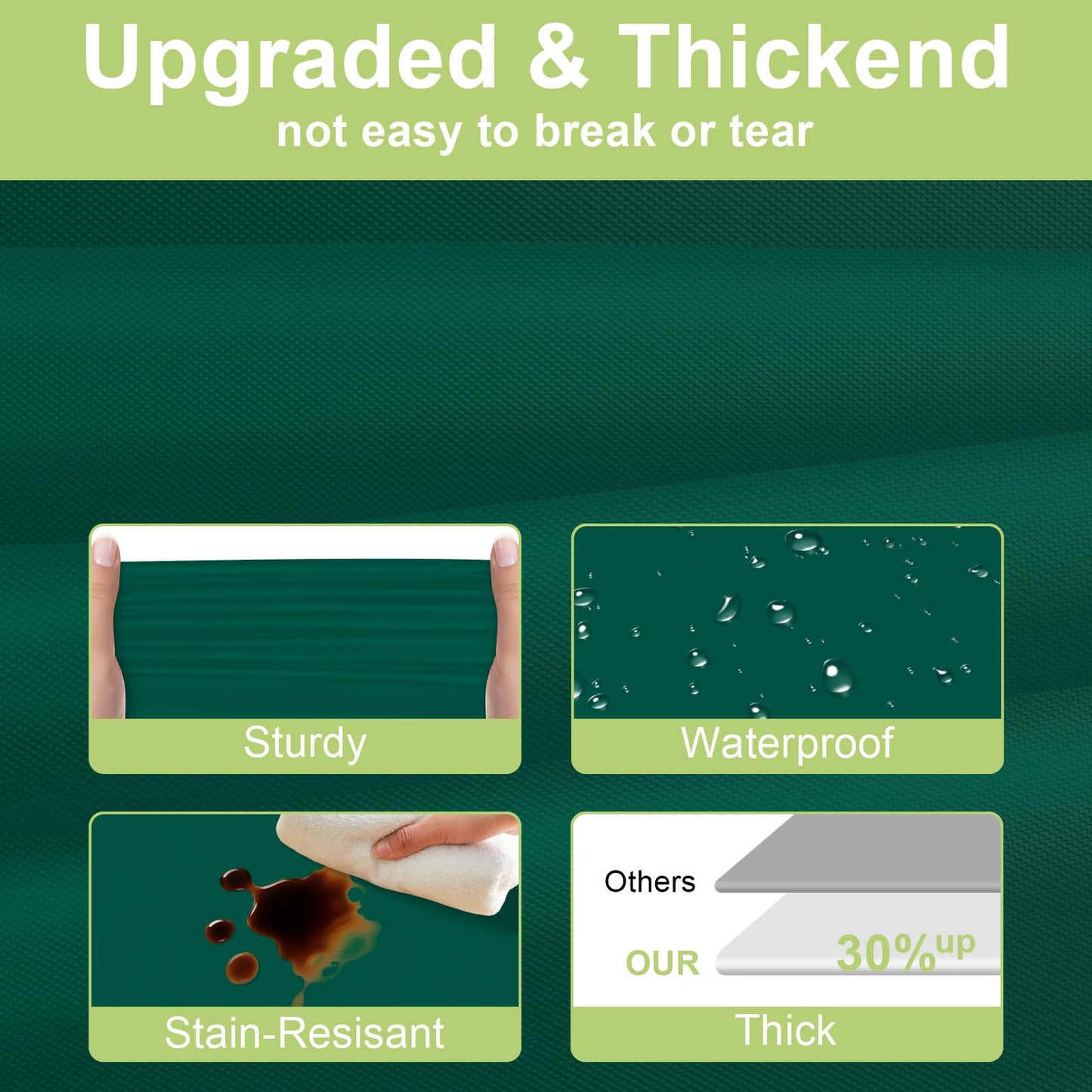 QIKSION Dark Green Plastic Table Cloth Disposable 3 Pack, 54 x 108 Inch Tablecloths for Party, Christmas Decorations, Rectangle Table Cover