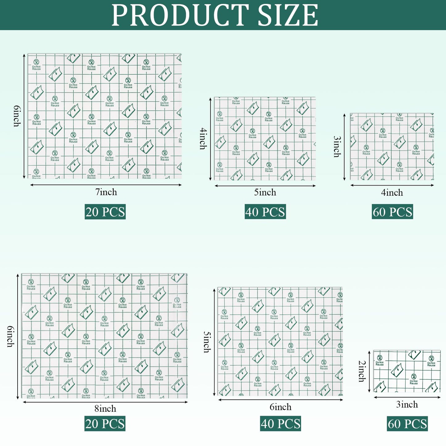Woanger 240 Pieces Transparent Stretch Adhesive Bandage Waterproof Bandage Transparent Film Dressing Clear Waterproof Tattoo Shower Patch Film Swimming Cover, 6 Sizes