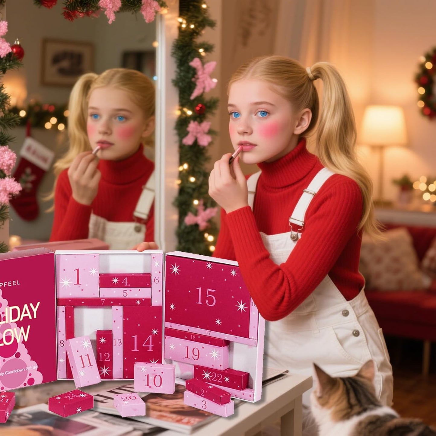 MYUPDALIN Makeup Kit - Complete Makeup Set for Teens & Women | Holiday Advent Calendar Surprise