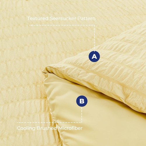 HYMOKEGE Yellow Full Size Comforter Set - 7-Piece All-Season Luxury Bedding with Sheets & Pillowcases