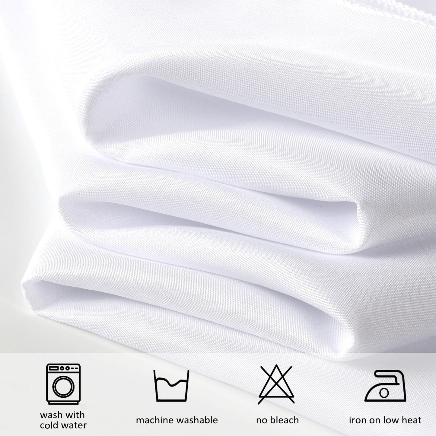 pepmily 8 Pack White Table Cloth 60x102 Inch Rectangle Tablecloths for 6 Foot Rectangle Tables, Wrinkle Resistant Washable Polyester Fabric Rectangular Table Cover for Dining Banquet Wedding Party