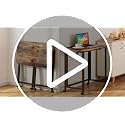 31.5-Inch Small Folding Mobile Computer Desk with Wheels - Rustic Brown & Black