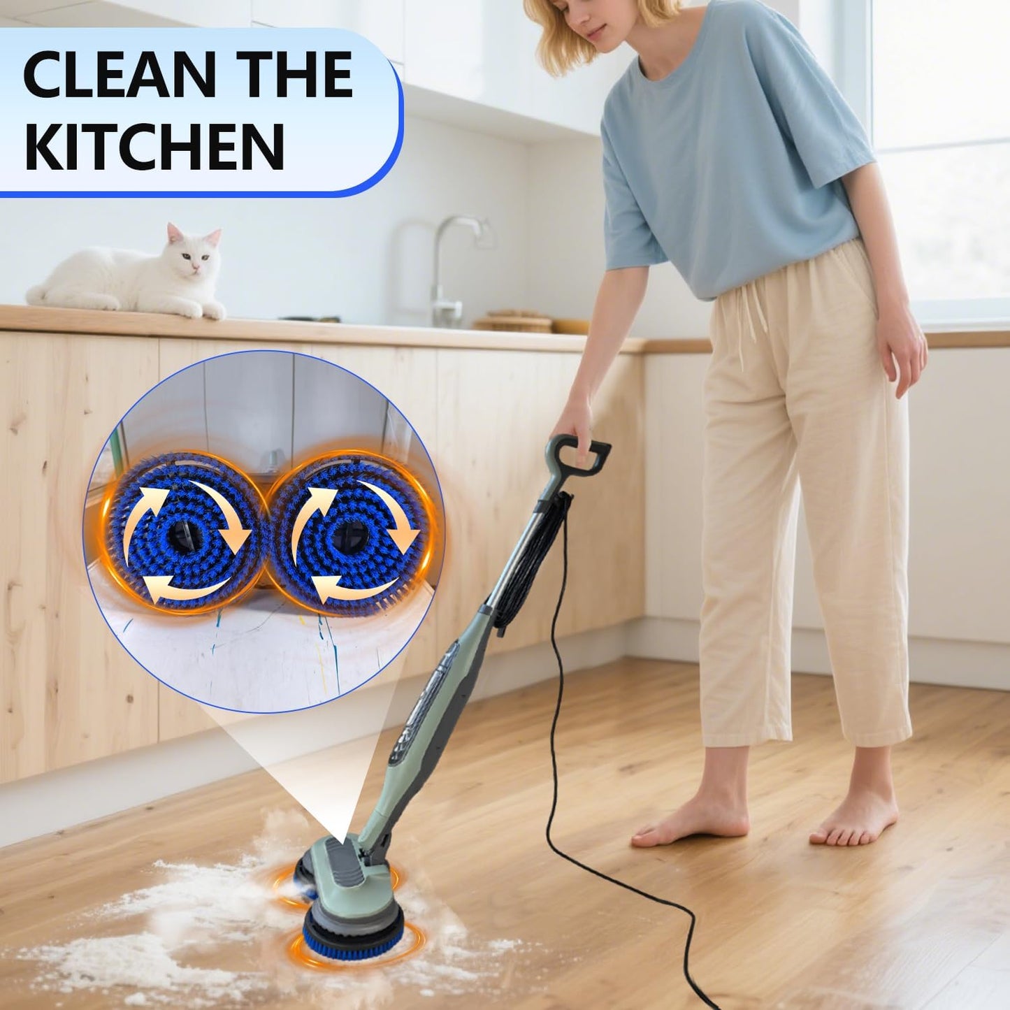 Shark Steam Mop Pads - Replacement Brush Head for S7000/S7001/S8201 | Nylon Bristles for Deep Cleaning Hardwood & Tile Floors