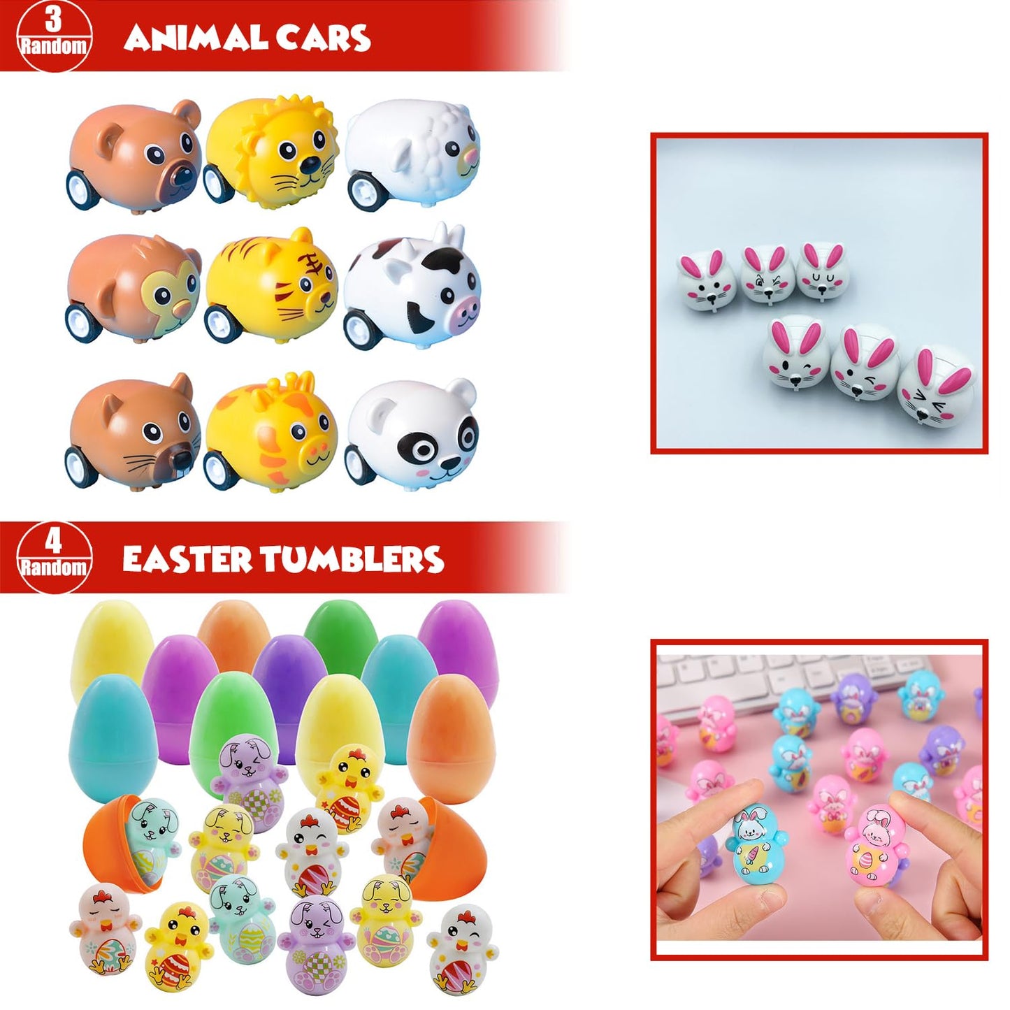 Suxkbo Premium Easter Party Favors Assortment Toys for Kids,Basket Stuffers, Kids Eggs Fillers Gifts, Easter Eggs Hunt, Pinata Filler Goodie Bags Stuffers Classroom Prizes Treasure Box Toys