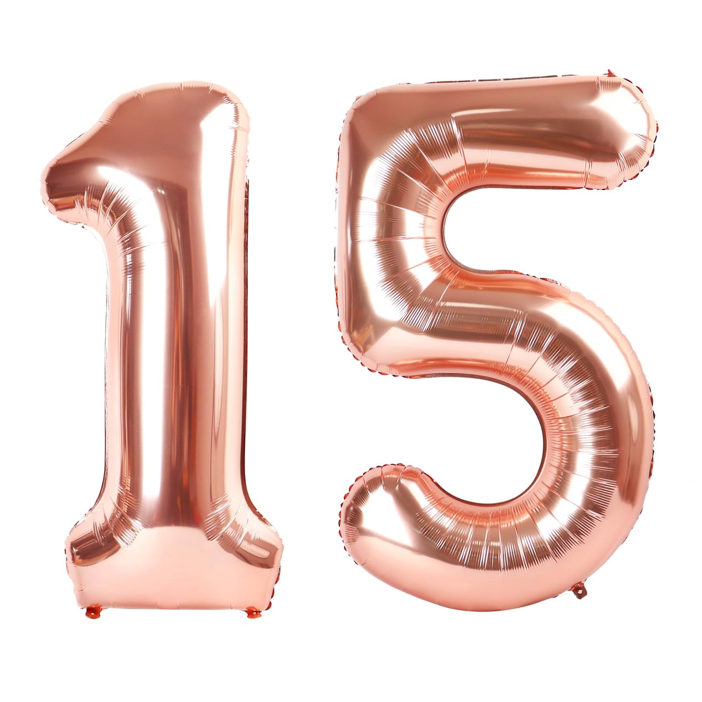 Rose Gold Number 15 Balloon 40 inch, 15 Number Balloons, 15th Birthday Decorations for Girls Boys, 15 Year Old Rose Gold Party Supplies