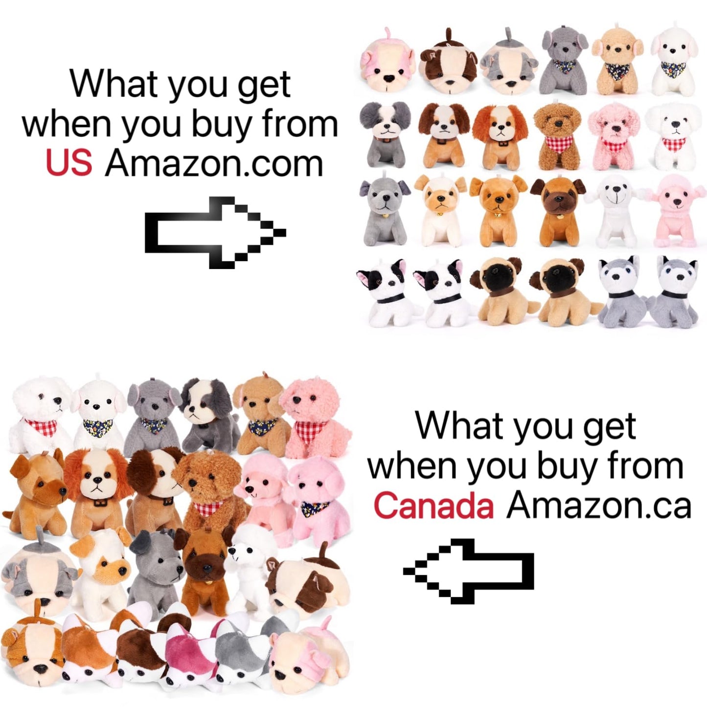 Niceup 24PCS Adopt a Puppy Party Favors Kids Mini Plush Dog Non-candy Easter Basket Stuffers Bulk Stuffed Animals Dog Paw Adoption Pet Doll Toys Birthday Party Goodie Bag Fillers Classroom Reward Gift