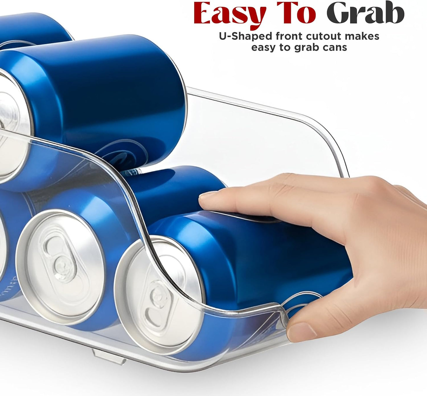 Utopia Kitchen Soda Can Organizer - Durable Clear Can Dispenser for Fridge & Pantry | Set of 2