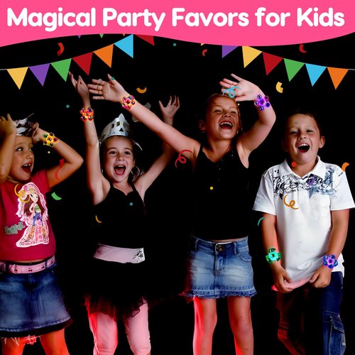 24PCS Light Up Fidget Spinner Bracelets Glow Party Favors Bulk for Kids 4-8 8-12 Summer Goodie Treat Bag Stuffers Classroom Treasure Box Toys Carnival Prizes Pinata Fillers Birthday Return Gifts