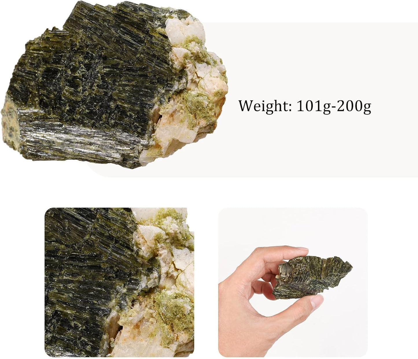 Sportmusies Natural Raw Green Tourmaline Crystal Cluster Reiki Healing Home Office Decoration, Irregular-Shaped Green Tourmaline Stone Mineral Specimen, 1.88-5.03 inches