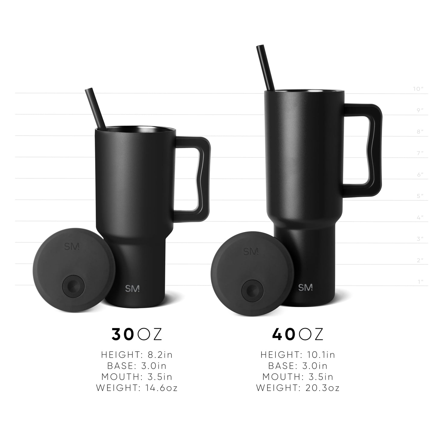 Simple Modern 40 oz Trek Tumbler with Handle and Straw Lid | Cup Holder Friendly Insulated Stainless Steel Travel Mug | Raspberry Vibes