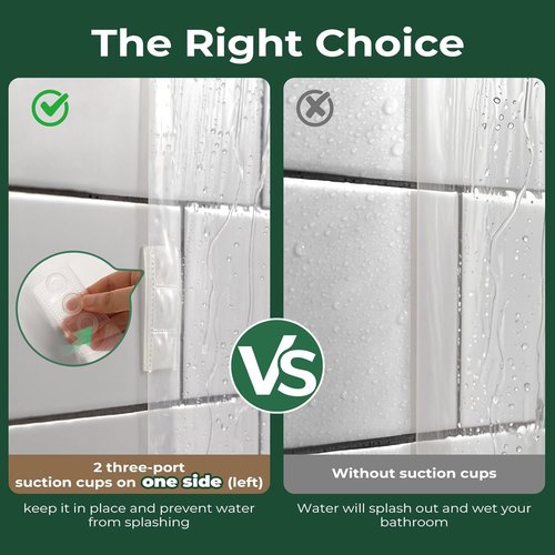 Harborest Clear Shower Curtain Liner - Waterproof PEVA with Suction Cups & Magnets, 72 x 96 Inches