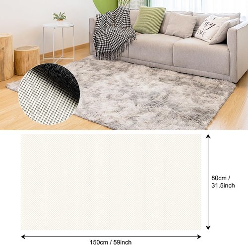FACIACC Non-Slip Rug Pad Gripper - Extra Thick 2 x 5 Feet Carpet Pads for Hardwood Floors (White)