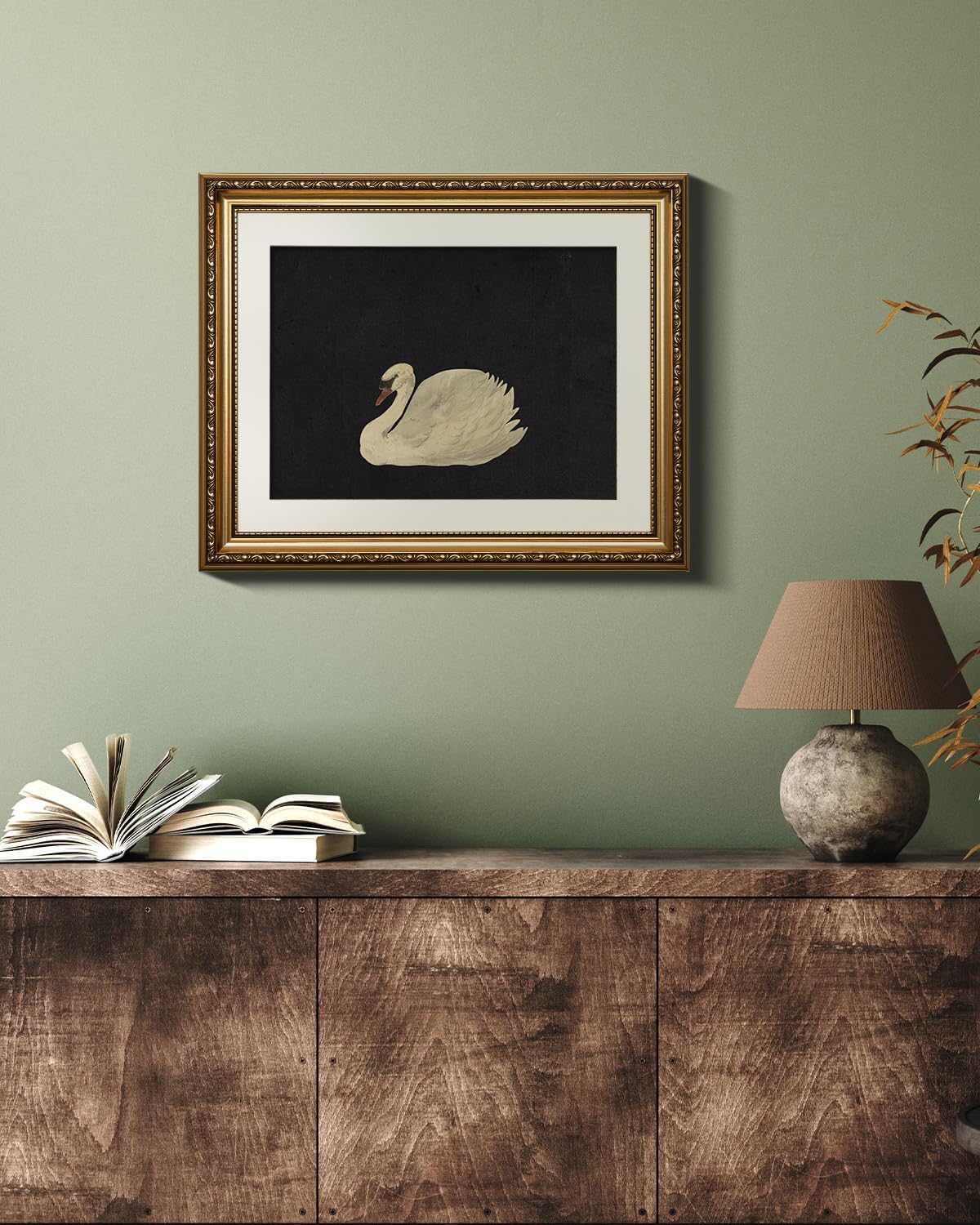 VIYYIEA Gold Framed Canvas Wall Art - Elegant Home Decor in Black, 13x16 Inches