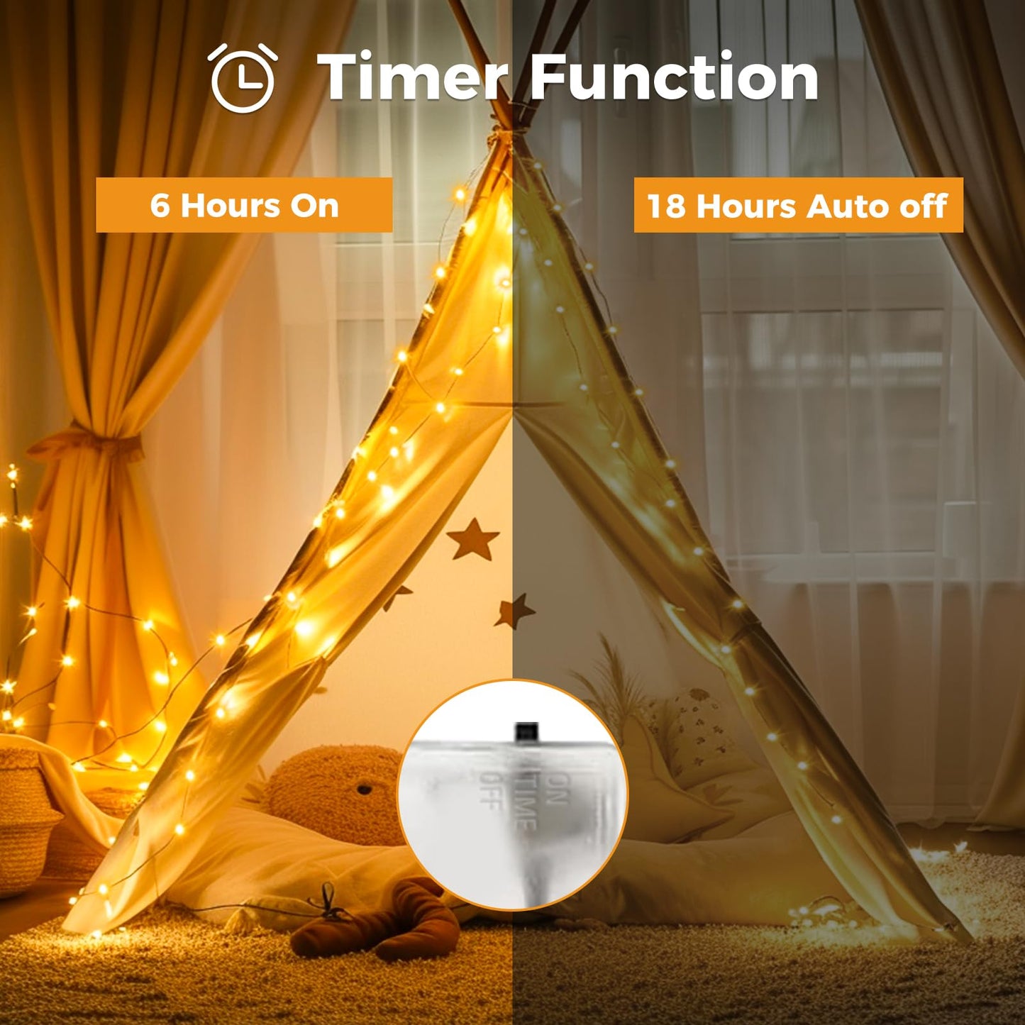 btfarm 10 Pack Fairy Lights with Timer, 10FT 30LED Battery Operated Twinkle Lights Waterproof, Copper Wire Christmas String Lights for Indoor Outdoor Xmas Tree Wedding Party Holiday Decorations
