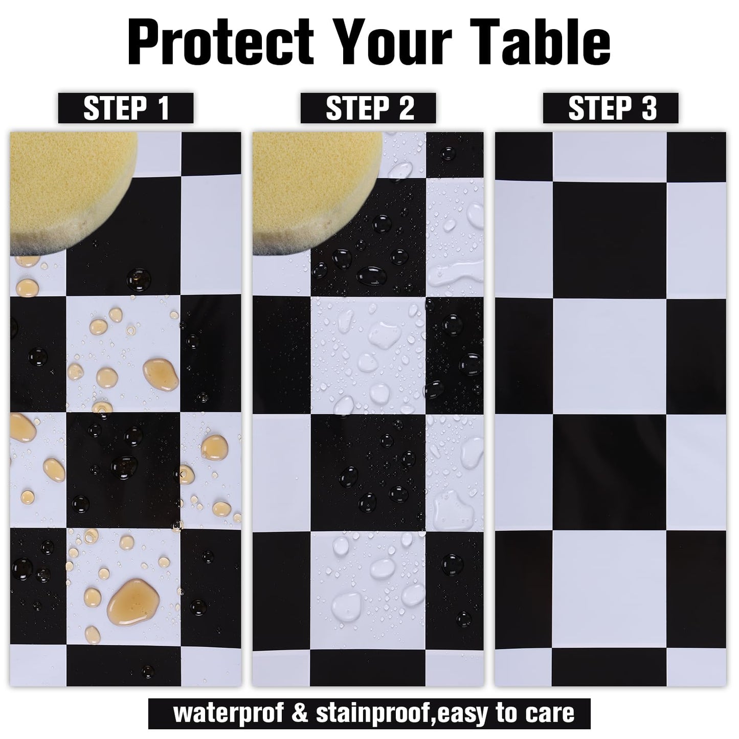 Kesfey 12 Packs Black and White Checkered Tablecloths 54 x 108 Inches Disposable Plastic Checkered Flag Racing Table Cover Waterproof Rectangle Race Car Table Cloth for Picnic Party Retro Celebration