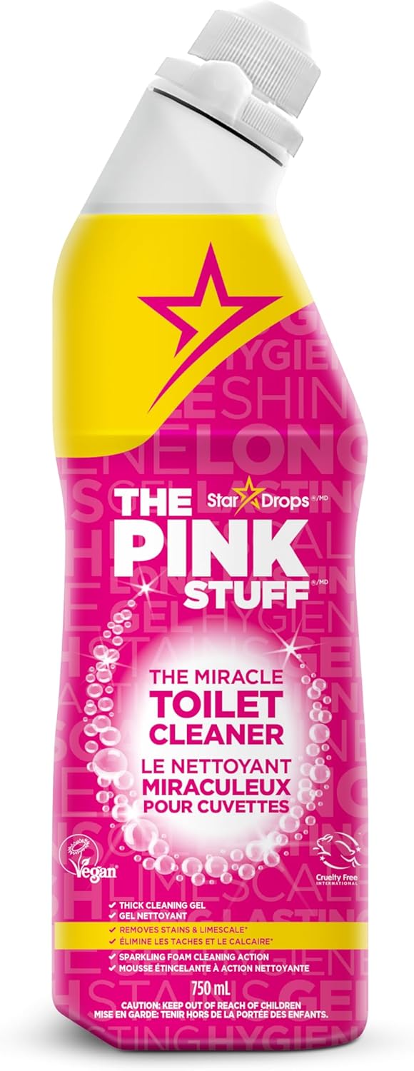 The Pink Stuff Miracle Toilet Cleaner - Powerful Stain-Removing Gel, 750ml | Fresh Rhubarb Scent, Eliminates Limescale & Odors