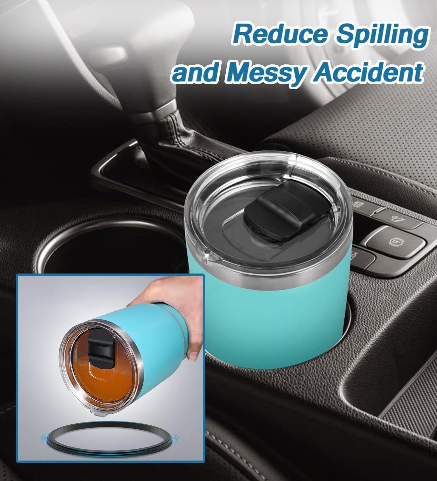 Tumbler Lid for Yeti 20 oz Tumbler, 10/24 oz Mug and 10 oz Lowball, 2 Pack Travel Spill Proof Cup Lids Covers with Magnetic Slider Switch