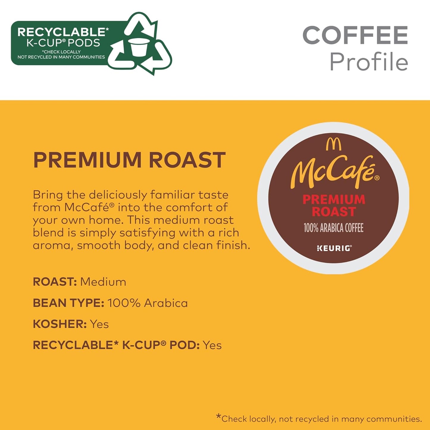 McCafé Premium Roast K-Cup Pods - Medium Roast Coffee, 48 Count for Rich Flavor & Convenience