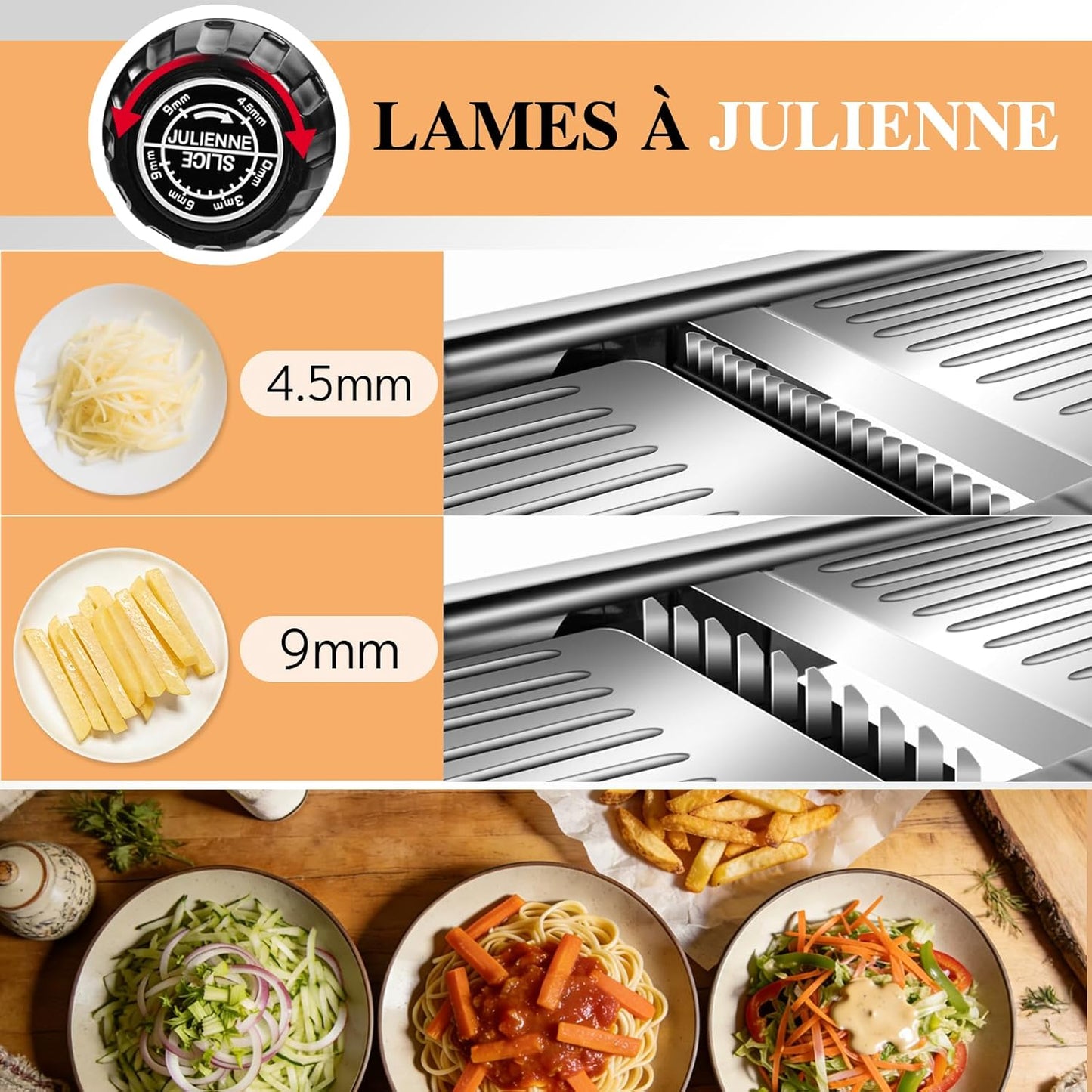 Mastertop Adjustable Mandoline Food Slicer - Stainless Steel Vegetable & Fruit Cutter | Perfect for Onions, Potatoes, Tomatoes, Carrots