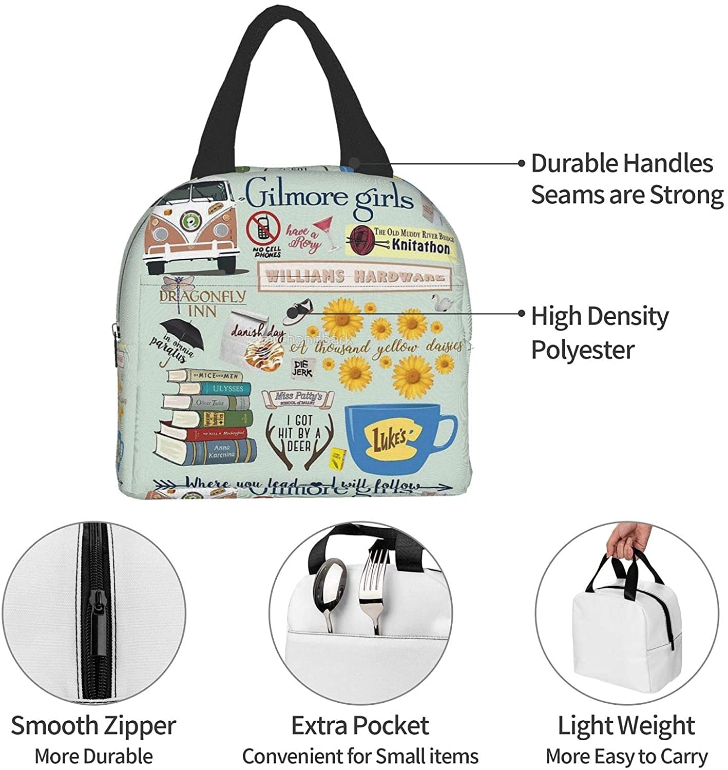 Lunch Tote Bag for Women Gifts Fashionable Collapsible Simple Modern DIY Bag Large