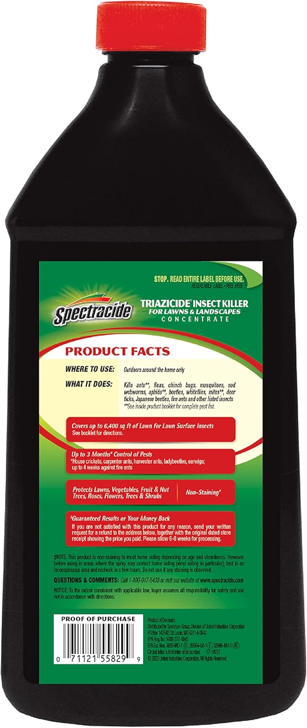 Spectracide Triazicide Insect Killer - Effective Lawn & Landscape Treatment | 40 Ounces