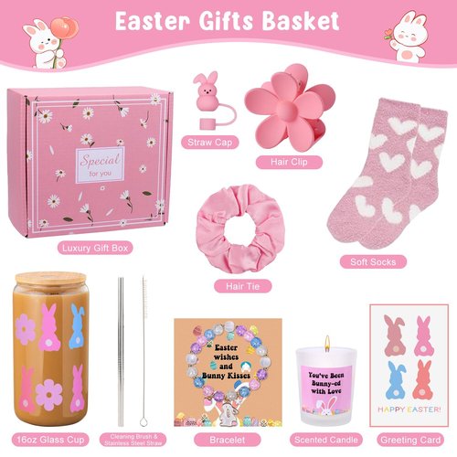 Easter Gifts for Teens Girls, Women, Easter Basket Stuffers for Teen Girls, Easter's Basket Idea for Teens, Bunny Gift for Girl,Easter's Baskets Essentials for Adults