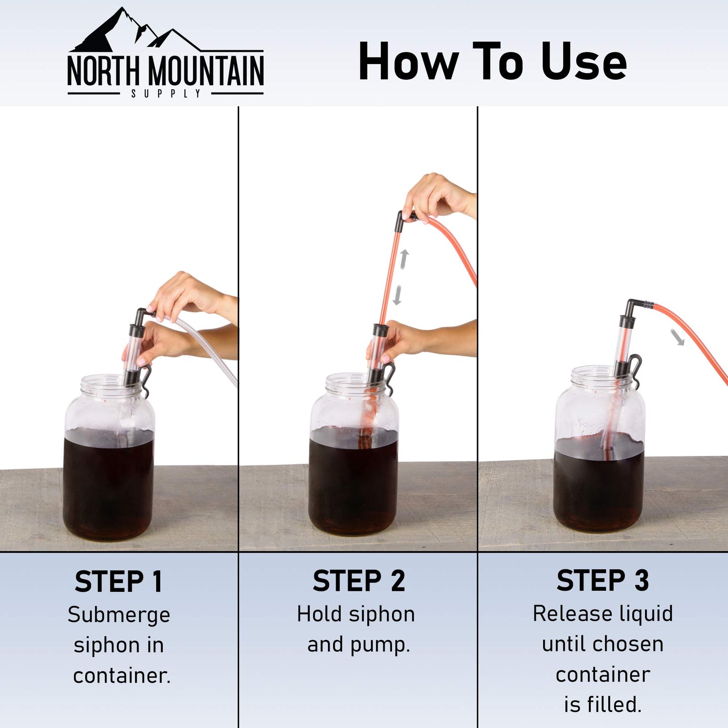 North Mountain Supply Quick Start Automatic Siphon - 22 Inches, With Bucket Clip, Butterfly Valve & Hose