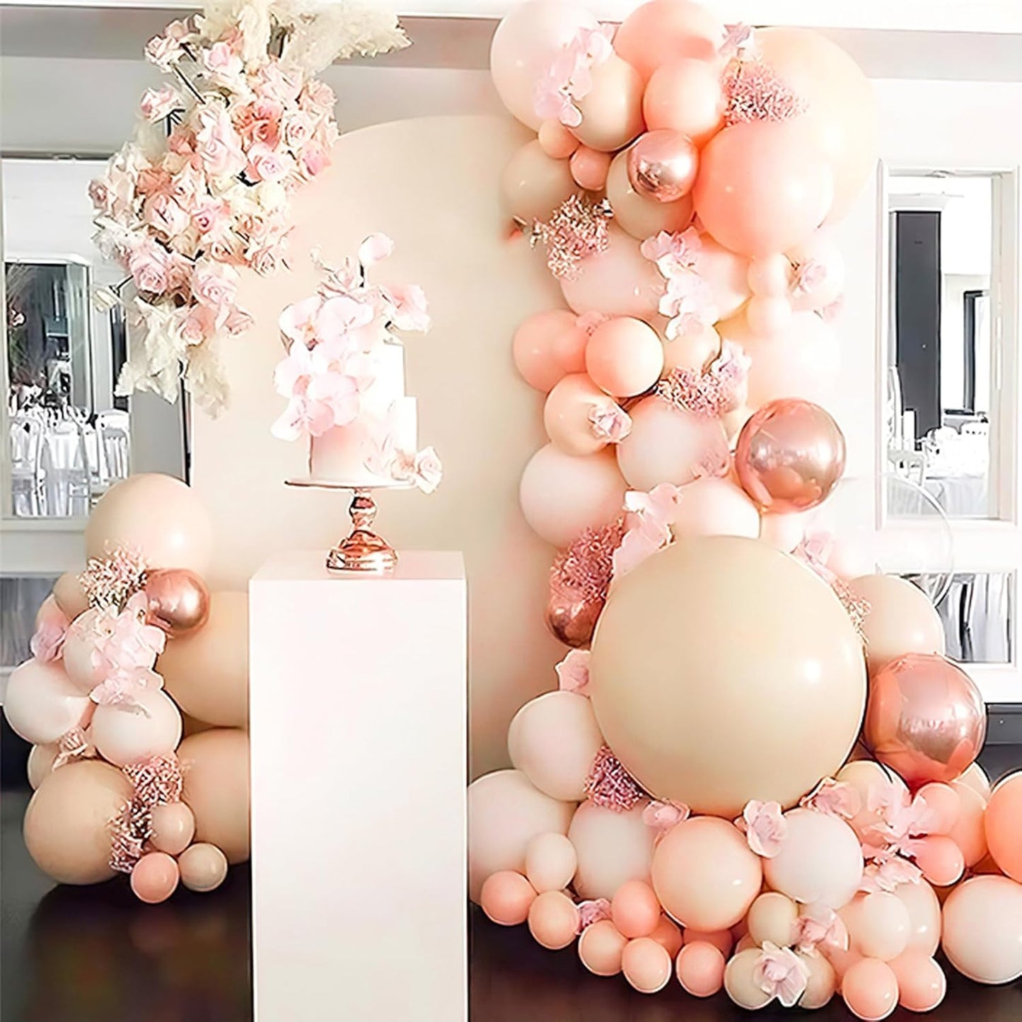 PartyWoo Baby Pink Balloon Arch Kit - 140pcs in 5-18 Inch Sizes | Perfect for Weddings & Baby Showers