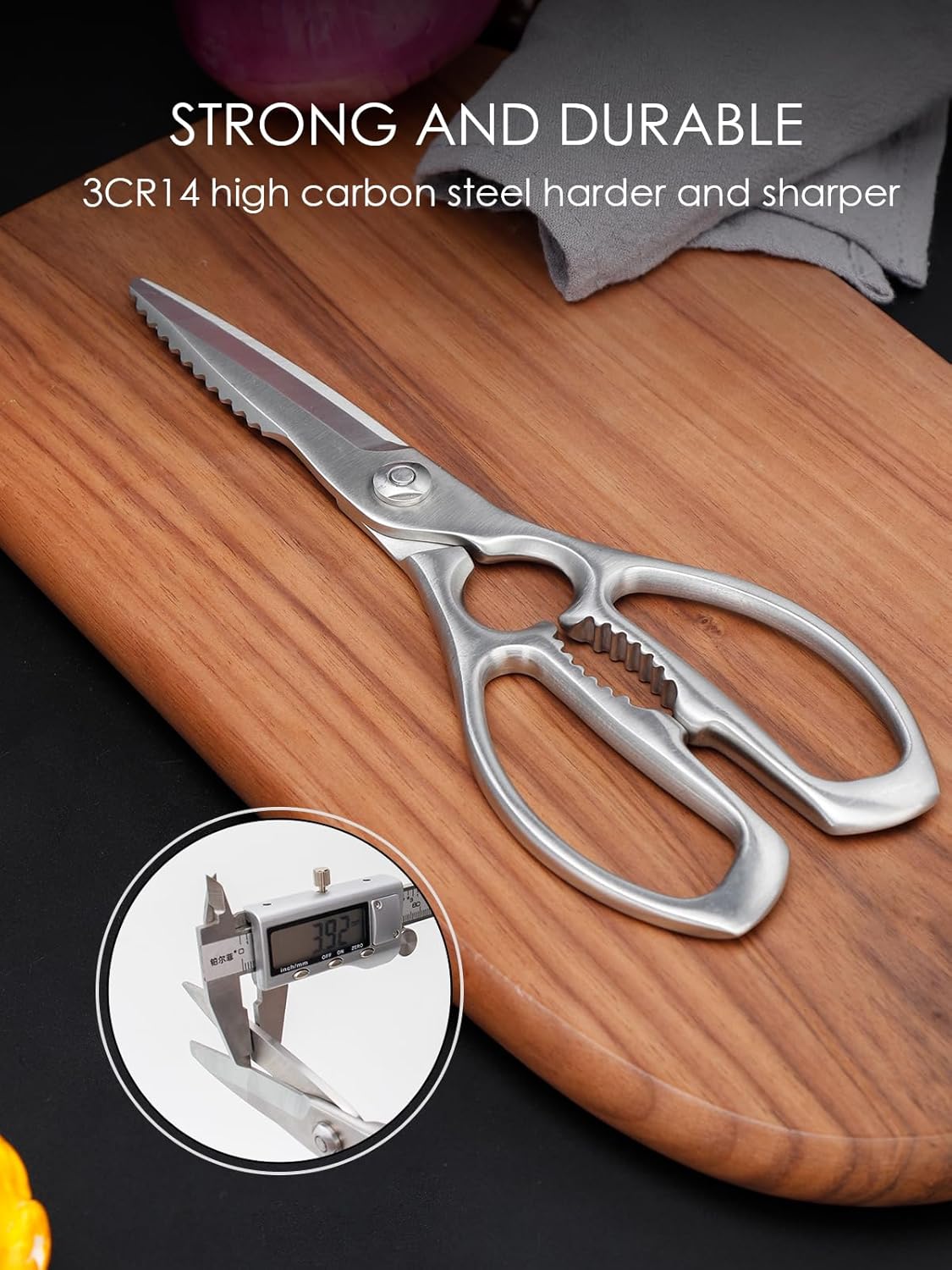 Skiennix Kitchen Scissors - Heavy Duty Forged Stainless Steel Shears | Dishwasher Safe for Meat & Vegetables