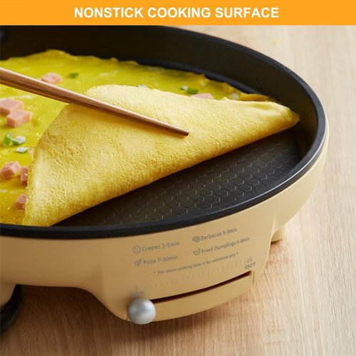 Bear 11.8'' Electric Smokeless Indoor Grill - 1500W Adjustable Temp Quesadilla Maker for All Meals